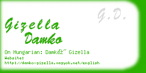 gizella damko business card